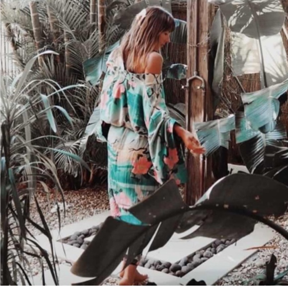 Spell & the gypsy nightingale kimono reversible black turquoise - Picture 6 of 17